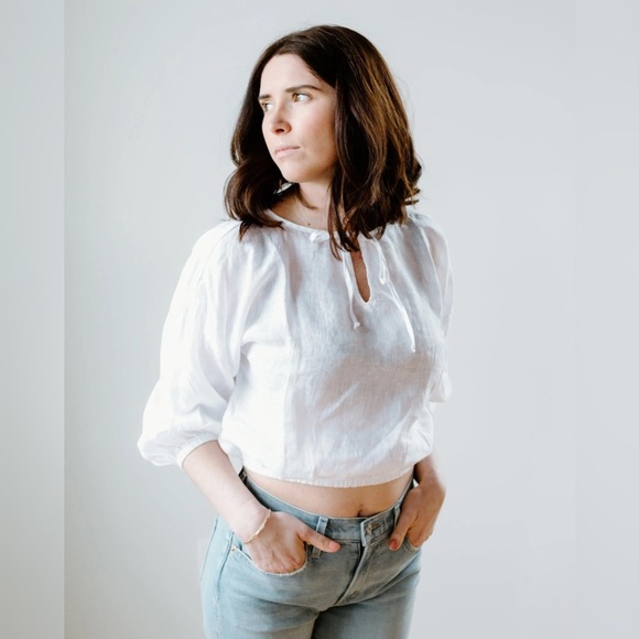 🆕 BELLA DAHL Tie Up Pullover Top SZ MED - Picture 1 of 7